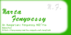 marta fenyvessy business card